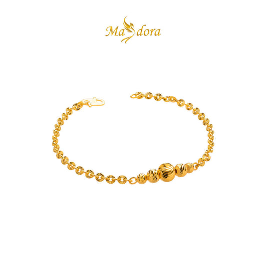 MASDORA 916 Gold Bracelet Rantai Tangan Emas ~ Shining Sauh Swirly Balls (EMAS 916/22K)
