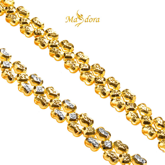 MASDORA 916 Gold Bracelet Rantai Tangan Emas ~ Duotone Two-Sided Love (EMAS 916/22K)