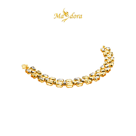 MASDORA 916 Gold Bracelet Rantai Tangan Emas ~ Duotone Two-Sided Love (EMAS 916/22K)