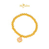 MASDORA 999 Gold Bracelet Rantai Tangan Emas ~ Stretchable Lovely Clover Pink (EMAS 999/24K)