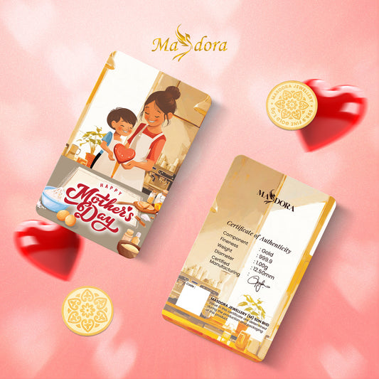 MASDORA 999.9 Gold Bar 1.00GM Gift Series - Happy Parents’  Day (EMAS 999.9/24K)