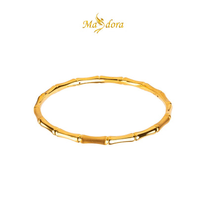 MASDORA 999 Gold Bangle Gelang Tangan Emas ~ Round Matte Bamboo (EMAS 999/24K)