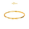 MASDORA 999 Gold Bangle Gelang Tangan Emas ~ Round Matte Bamboo (EMAS 999/24K)