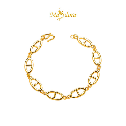 MASDORA 999 Gold Bracelet Rantai Tangan Emas ~ Golden Connected D  (EMAS 999/24K)