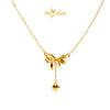 MASDORA 999 Gold Necklace Rantai Leher Emas ~ Binded Ribbon Dangle (EMAS 999/24K)