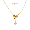 MASDORA 999 Gold Necklace Rantai Leher Emas ~ Binded Ribbon Dangle (EMAS 999/24K)
