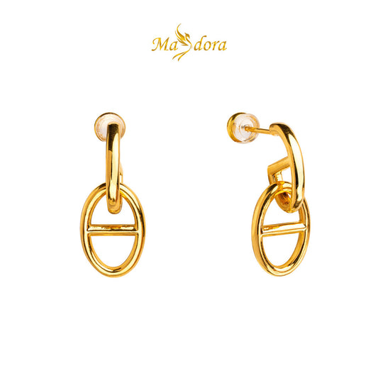 MASDORA 999 Gold Earring Earrings Emas ~ Golden D Links (EMAS 999/24K)