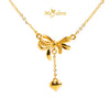 MASDORA 999 Gold Necklace Rantai Leher Emas ~ Binded Ribbon Dangle (EMAS 999/24K)