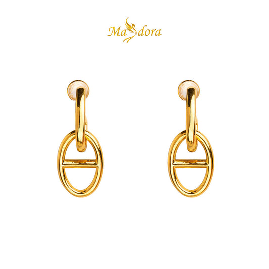 MASDORA 999 Gold Earring Earrings Emas ~ Golden D Links (EMAS 999/24K)