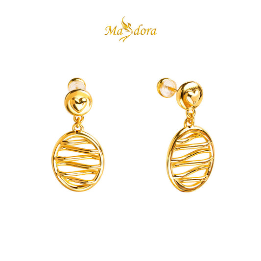 MASDORA 999 Gold Earring Earrings Emas ~ Golden Kinked Love (EMAS 999/24K)
