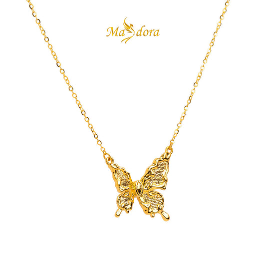 MASDORA 999 Gold Necklace Rantai Leher Emas ~ Elegance Enormous Butterfly (EMAS 999/24K)
