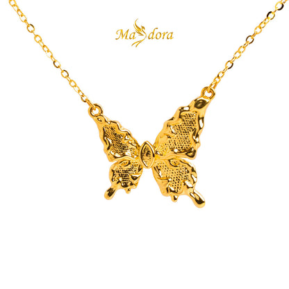 MASDORA 999 Gold Necklace Rantai Leher Emas ~ Elegance Enormous Butterfly (EMAS 999/24K)
