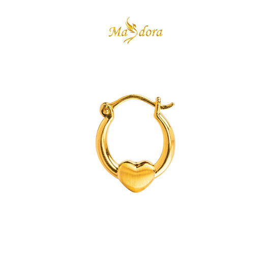 MASDORA 999 Gold Earrings Earring Subang Emas ~ Golden Love Harp  (EMAS 999/24K)