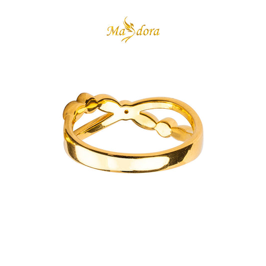 MASDORA 999 Gold Ring Rings Cincin Emas ~ Golden Infinity Bow (EMAS 999/24K)