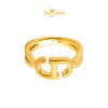 MASDORA 999 Gold Ring Rings Cincin Emas ~ Matte D Crossed (EMAS 999/24K)