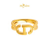 MASDORA 999 Gold Ring Rings Cincin Emas ~ Matte D Crossed (EMAS 999/24K)