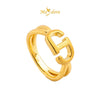 MASDORA 999 Gold Ring Rings Cincin Emas ~ Matte D Crossed (EMAS 999/24K)
