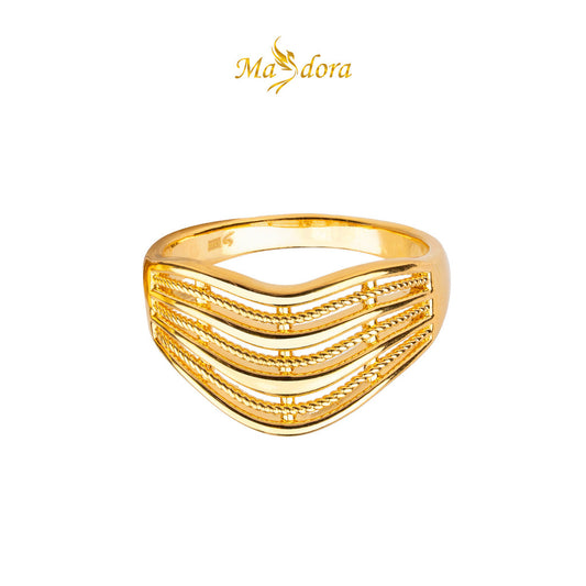MASDORA 999 Gold Ring Rings Cincin Emas ~ Elegant Wavy Rope (EMAS 999/24K)
