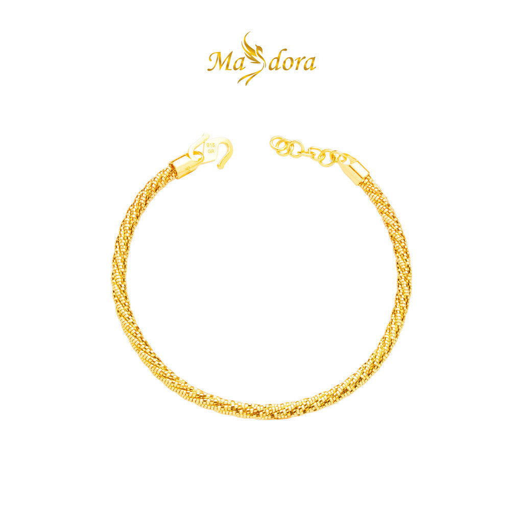 MASDORA 916 Gold Bangle Gelang Tangan Emas ~ Mini Twisted Kavor (EMAS 916/22K)