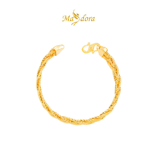 MASDORA 916 Gold Bangle Gelang Tangan Emas ~ Braided Cavo Twist (EMAS 916/22K)