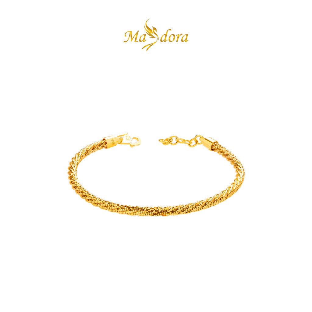 MASDORA 916 Gold Bangle Gelang Tangan Emas ~ Mini Twisted Kavor (EMAS 916/22K)