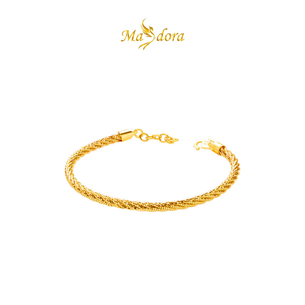 MASDORA 916 Gold Bangle Gelang Tangan Emas ~ Mini Twisted Kavor (EMAS 916/22K)