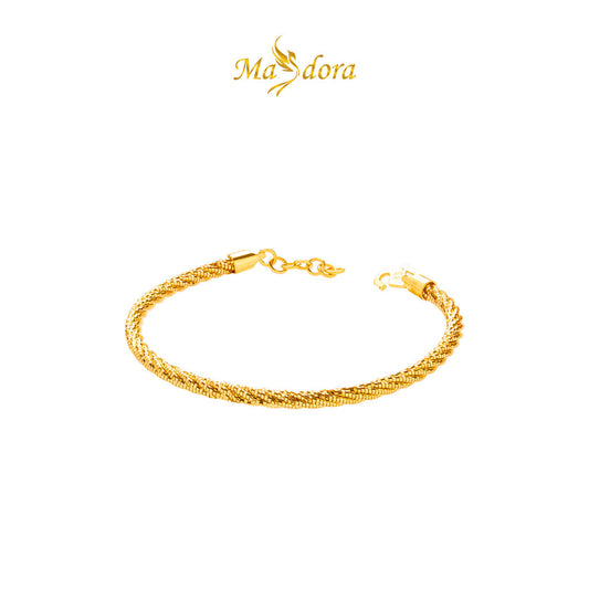 MASDORA 916 Gold Bangle Gelang Tangan Emas ~ Mini Twisted Cavo (EMAS 916/22K)