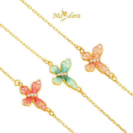 MASDORA 916 Gold Bracelet Rantai Tangan Emas ~ Flying Belle Papillon (EMAS 916/22K)