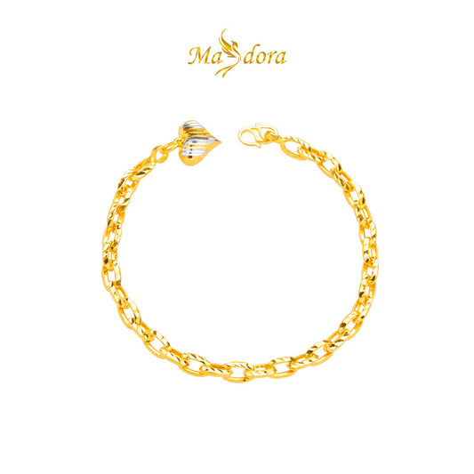 MASDORA 916 Gold Bracelet Rantai Tangan Emas ~ Duotone Luxe Linear Cutting (EMAS 916/22K)