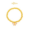 MASDORA 999 Gold Bracelet Rantai Tangan Emas ~ Stretchable Violet Butterfly Boba (EMAS 999/24K)