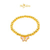 MASDORA 999 Gold Bracelet Rantai Tangan Emas ~ Stretchable Violet Butterfly Boba (EMAS 999/24K)