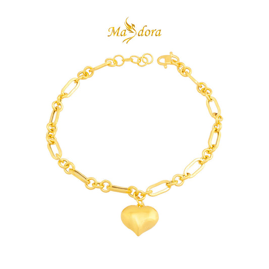 MASDORA 916 Gold Bracelet Rantai Tangan Emas ~ Fluffy Love New Fashion (EMAS 916/22K)