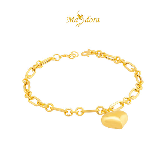 MASDORA 916 Gold Bracelet Rantai Tangan Emas ~ Fluffy Love New Fashion (EMAS 916/22K)
