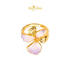 MASDORA 999 Gold Ring Rings Cincin Emas ~ Enormous Orchid (Violet) (EMAS 999/24K)