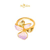 MASDORA 999 Gold Ring Rings Cincin Emas ~ Enormous Orchid (Violet) (EMAS 999/24K)