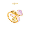 MASDORA 999 Gold Ring Rings Cincin Emas ~ Enormous Orchid (Violet) (EMAS 999/24K)