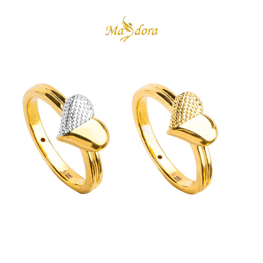 MASDORA 916 Gold Ring Rings Cincin Emas ~ HG Half Hearted (EMAS 916/22K)