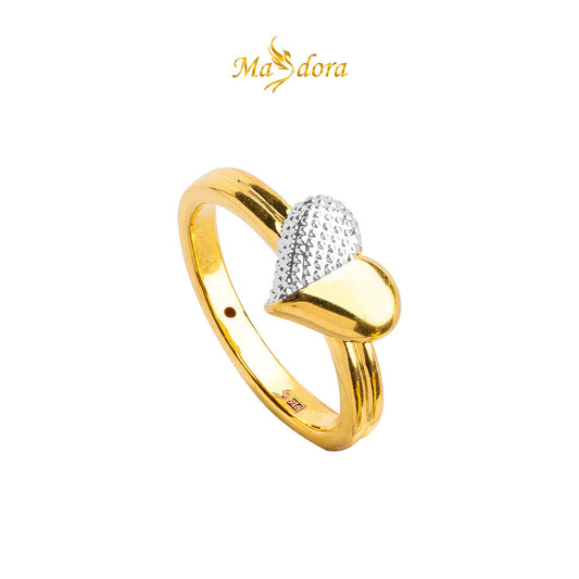 MASDORA 916 Gold Ring Rings Cincin Emas ~ HG Half Hearted (EMAS 916/22K)