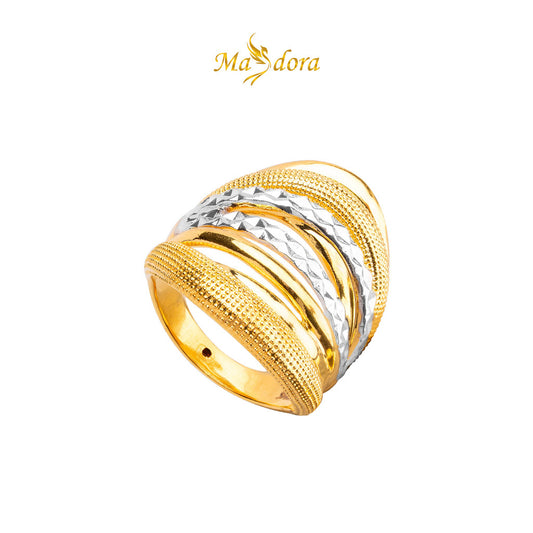 MASDORA 916 Gold Ring Rings Cincin Emas ~ HG Duotone Enormous Cascade (EMAS 916/22K)