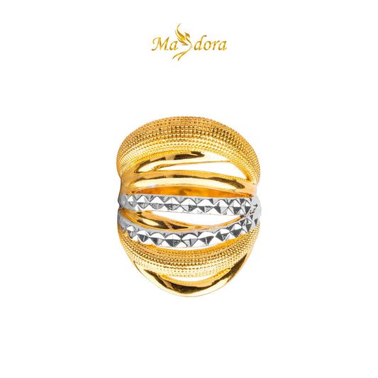 MASDORA 916 Gold Ring Rings Cincin Emas ~ HG Duotone Enormous Cascade (EMAS 916/22K)