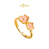 MASDORA 916 Gold Ring Rings Cincin Emas ~ HG Double Trifoglio (Pink) (EMAS 916/22K)
