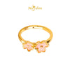 MASDORA 916 Gold Ring Rings Cincin Emas ~ HG Double Trifoglio (Pink) (EMAS 916/22K)