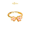 MASDORA 916 Gold Ring Rings Cincin Emas ~ HG Double Trifoglio (Pink) (EMAS 916/22K)