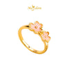 MASDORA 916 Gold Ring Rings Cincin Emas ~ HG Double Trifoglio (Pink) (EMAS 916/22K)