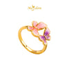 MASDORA 916 Gold Ring Rings Cincin Emas ~ HG Double Tranquil Butterfly (Pink) (EMAS 916/22K)