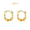 MASDORA 999 Gold Earring Earrings Subang Emas ~ Golden Chained Harp (EMAS 999/24K)