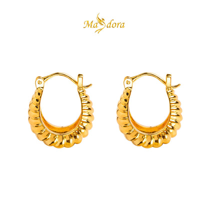 MASDORA 999 Gold Earring Earrings Subang Emas ~ Golden Leech Harp (EMAS 999/24K)
