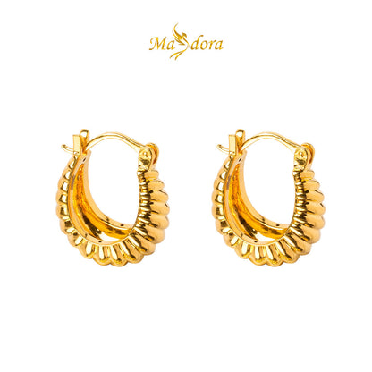 MASDORA 999 Gold Earring Earrings Subang Emas ~ Golden Leech Harp (EMAS 999/24K)