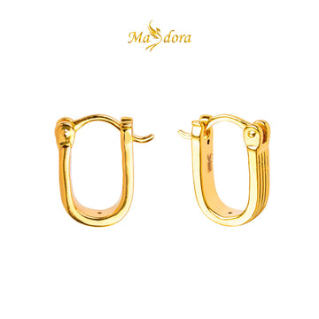 MASDORA 999 Gold Earring Earrings Subang Emas ~ Golden Linear Harp (EMAS 999/24K)