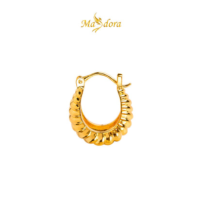 MASDORA 999 Gold Earring Earrings Subang Emas ~ Golden Leech Harp (EMAS 999/24K)